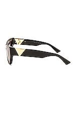 Bottega Veneta New Triangle Cat Eye Sunglasses in Shiny Black, view 3, click to view large image.