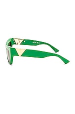 Bottega Veneta New Triangle Cat Eye Sunglasses in Shiny Green, view 3, click to view large image.