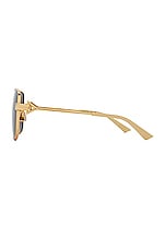 Bottega Veneta Square Metal Sunglasses in Shiny Gold, view 3, click to view large image.