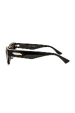 Bottega Veneta Edgy Cat Eye Sunglasses in Shiny Black, view 3, click to view large image.