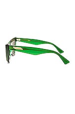 Bottega Veneta Classic Ribbon Cat Eye Sunglasses in Shiny Transparent Btv Green, view 3, click to view large image.