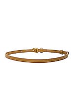 Bottega Veneta Knot Leather Belt in Acorn & Muse Brass, view 2, click to view large image.