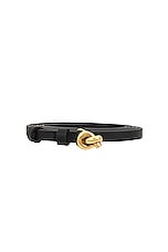 Bottega Veneta Mini Pendant Belt in Black & Brass, view 3, click to view large image.
