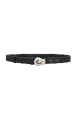 Bottega Veneta Pendant Belt in Black & Silver, view 1, click to view large image.