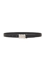 Bottega Veneta Pin Belt in Black & Silver, view 1, click to view large image.