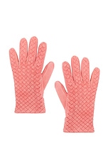 Bottega Veneta Leather Gloves in Cherry Blossom, view 1, click to view large image.