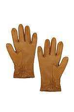 Bottega Veneta Leather Gloves in Acorn, view 2, click to view large image.