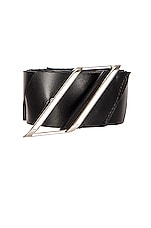Bottega Veneta Belt in Black & Silver, view 3, click to view large image.