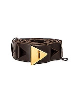 Bottega Veneta Cutout 5cm Belt in Fondente & Gold, view 3, click to view large image.