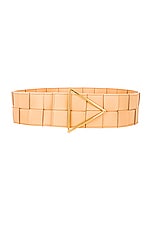Bottega Veneta Maxi Intreccio Belt in Almond & Gold, view 1, click to view large image.
