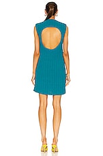 Bottega Veneta Aran Knit Dress in Duck Green, view 4, click to view large image.