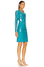 Bottega Veneta Patent Stretch Leather Dress in Peacock, view 2, click to view large image.