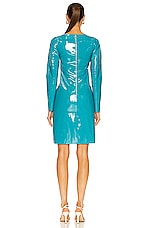 Bottega Veneta Patent Stretch Leather Dress in Peacock, view 4, click to view large image.