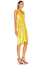 Bottega Veneta Velvet Stretch Dress in Kiwi, view 2, click to view large image.