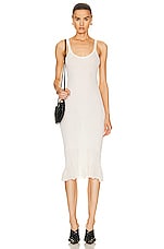 Bottega Veneta Sleeveless Ruffle Dress in Chalk, view 1, click to view large image.