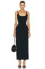 Bottega Veneta Compact Viscose Long Dress in Black, view 1, click to view large image.