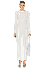 Bottega Veneta Lightweight Viscose Rib Jersey Dress in Chalk, view 1, click to view large image.