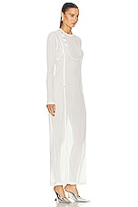 Bottega Veneta Lightweight Viscose Rib Jersey Dress in Chalk, view 2, click to view large image.