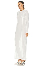 Bottega Veneta Lightweight Viscose Rib Jersey Dress in Chalk, view 3, click to view large image.