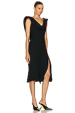 Bottega Veneta Structured Double Melange Dress in Black, view 2, click to view large image.