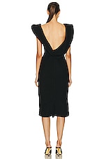 Bottega Veneta Structured Double Melange Dress in Black, view 4, click to view large image.