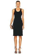 Bottega Veneta Stretch Cotton Rib Dress in Black, view 1, click to view large image.