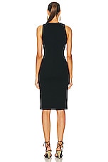 Bottega Veneta Stretch Cotton Rib Dress in Black, view 3, click to view large image.