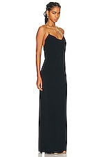 Bottega Veneta Double Fluid Viscose Knit Dress in Black, view 2, click to view large image.