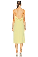 Bottega Veneta Double Fluid Viscose Knit Dress in Pineapple, view 3, click to view large image.