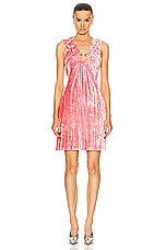 Bottega Veneta Textured Viscose Silk Velvet Dress in Pink Lemonade, view 1, click to view large image.