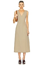 Bottega Veneta Midi Dress in Sand, view 1, click to view large image.