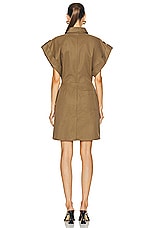 Bottega Veneta Cotton Gabardine Dress in Dark Sand, view 3, click to view large image.
