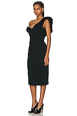 Bottega Veneta Midi Dress in Black, view 3, click to view large image.