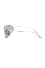 Bottega Veneta Knot Sunglasses in Shiny Silver, view 3, click to view large image.