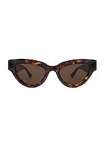 Bottega Veneta Edgy Sunglasses in Havana & Brown, view 1, click to view large image.