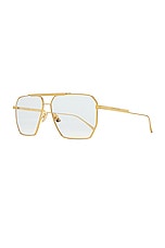 Bottega Veneta Light Ribbon Sunglasses in Shiny Gold, view 2, click to view large image.