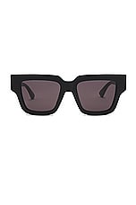 Bottega Veneta Nude Triangle Square Sunglasses in Black, view 1, click to view large image.