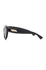 Bottega Veneta Curvy Sunglasses in Black, view 3, click to view large image.