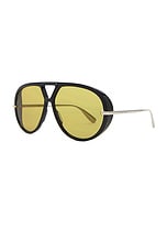 Bottega Veneta Aviator Sunglasses in Black, view 2, click to view large image.