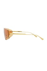 Bottega Veneta Light Ribbon Mask Sunglasses in Gold, view 3, click to view large image.
