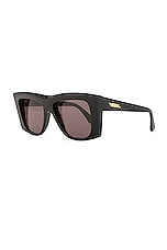 Bottega Veneta Square Sunglasses in Black, view 2, click to view large image.