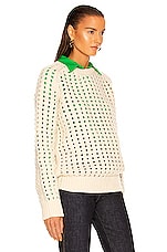 Bottega Veneta Open Cable Knit Sweater in Chalk, view 2, click to view large image.