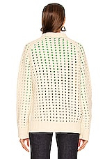 Bottega Veneta Open Cable Knit Sweater in Chalk, view 3, click to view large image.