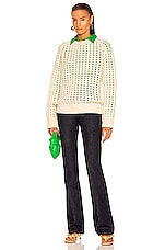 Bottega Veneta Open Cable Knit Sweater in Chalk, view 4, click to view large image.