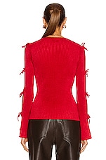 Bottega Veneta Rib Velvet Sweater in Scarlet, view 3, click to view large image.