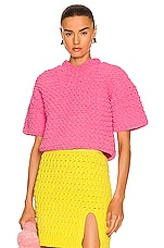 Bottega Veneta Heavy Weight Chenille Sweater in Bubblegum, view 1, click to view large image.