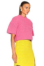 Bottega Veneta Heavy Weight Chenille Sweater in Bubblegum, view 2, click to view large image.