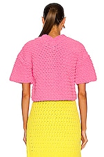 Bottega Veneta Heavy Weight Chenille Sweater in Bubblegum, view 3, click to view large image.