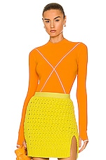 Bottega Veneta Technoskin Elastic Sweater in Tangerine, view 1, click to view large image.