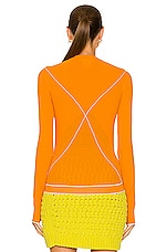 Bottega Veneta Technoskin Elastic Sweater in Tangerine, view 5, click to view large image.